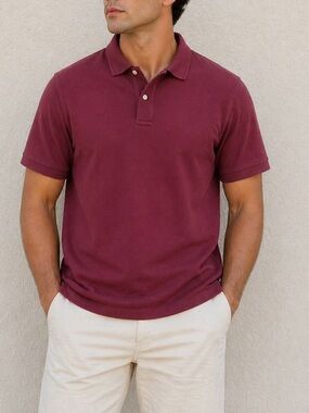 L.L. Bean Men's Polo Shirt - Maroon Size XL-Tall Cotton